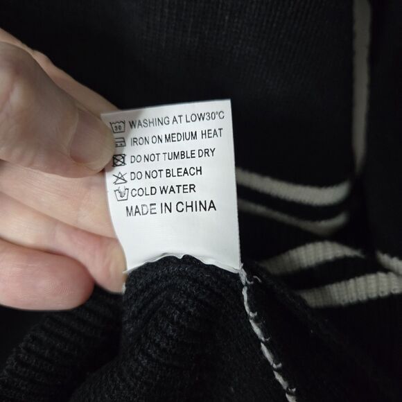 Lillusory Black White Stripe Sweater Dark Academia Small - Picture 5 of 6